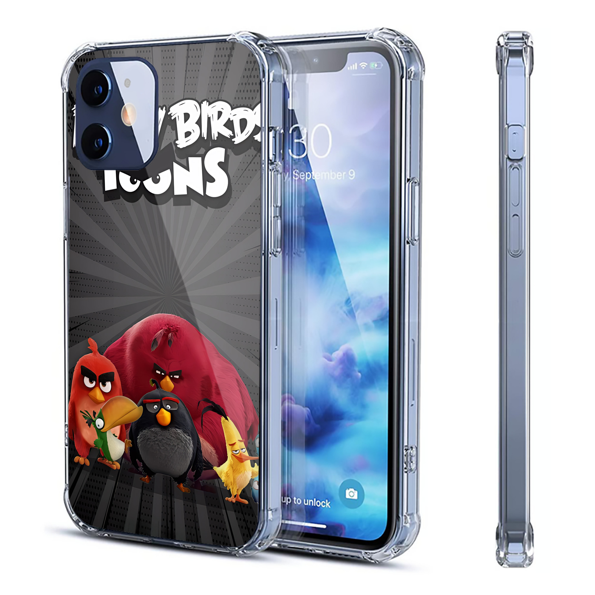 （画像用） Angry Birds アングリーバード 【iPhone 12シリーズ対応】透明スマホケース（クリアソフトケース）